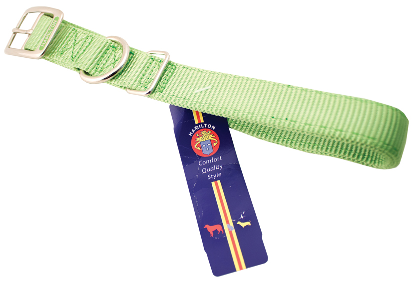 Double Nylon Dog Collar - Lime