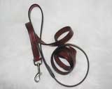 6' Medium Leather Leash - Burgundy