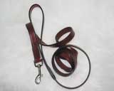 6' Fine Leather Leash - Burgundy