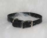 20" Creased Leather Collar - Black