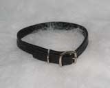 14" Creased Leather Collar - Black