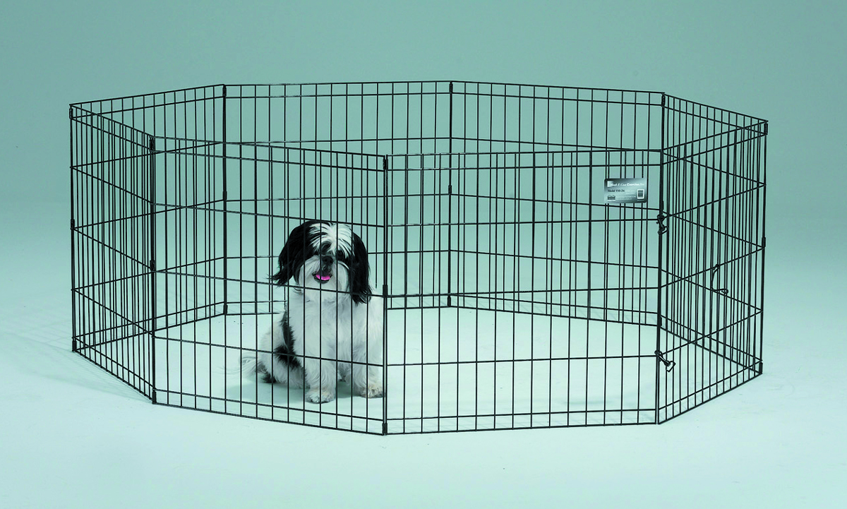 24x24 Eight Panel Exercise Pen - Black