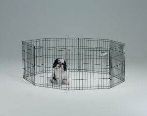 24x30 Eight Panel Exercise Pen - Black