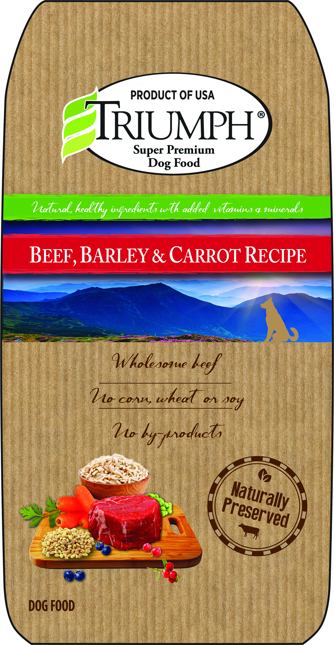 TRIUMPH BEEF, BARLEY AND CARROT DOG FOOD