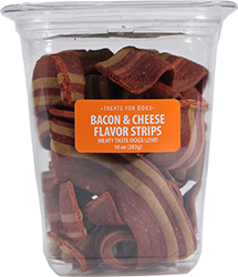 BACON & CHEESE FLAVOR STRIPS DOG TREATS