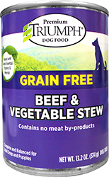 TRIUMPH GRAIN FREE BEEF & VEG STEW CAN DOG FOOD