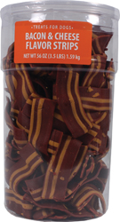 WAVY BACON & CHEESE FLAVOR STRIPS DOG TREATS