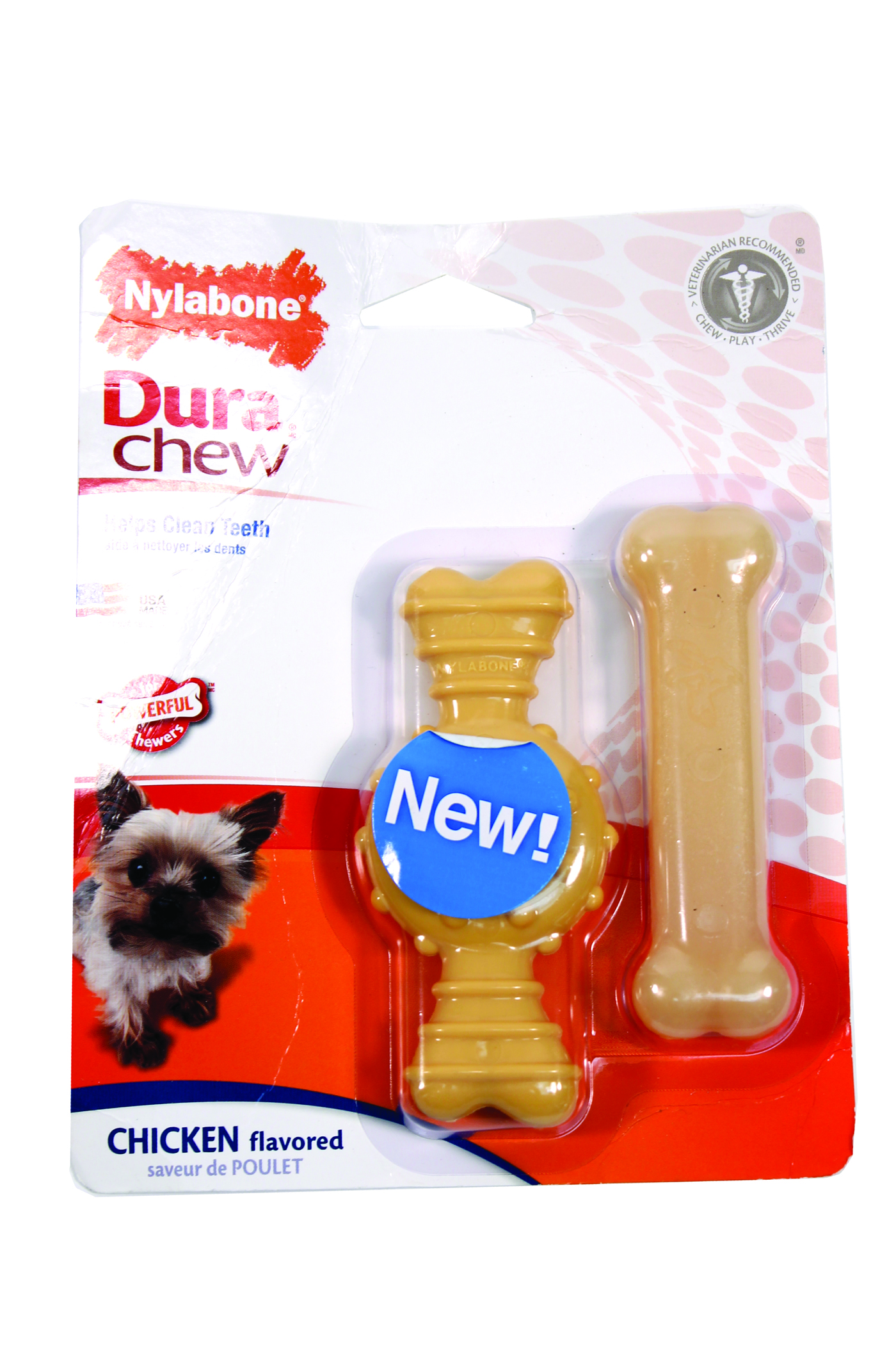 DURA CHEW TEXTURED RING AND FLAT BONE DOG CHEW