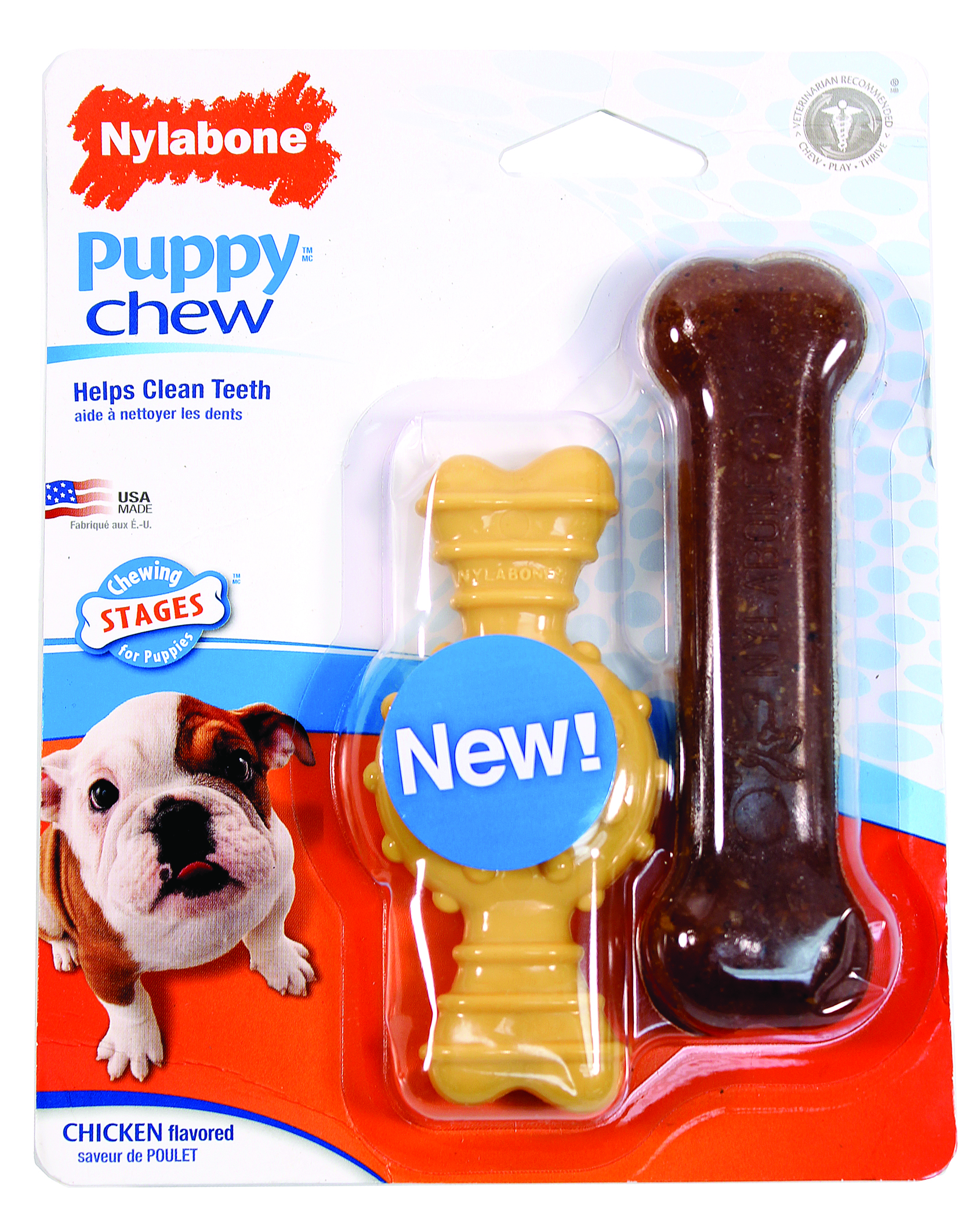 PUPPY CHEW TEXTURED RING AND FLAT BONE PUPPY CHEW