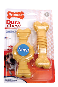 DURA CHEW TEXTURED RING AND BONE DOG CHEW