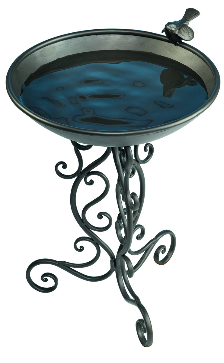 ORNATE METAL BIRD BATH