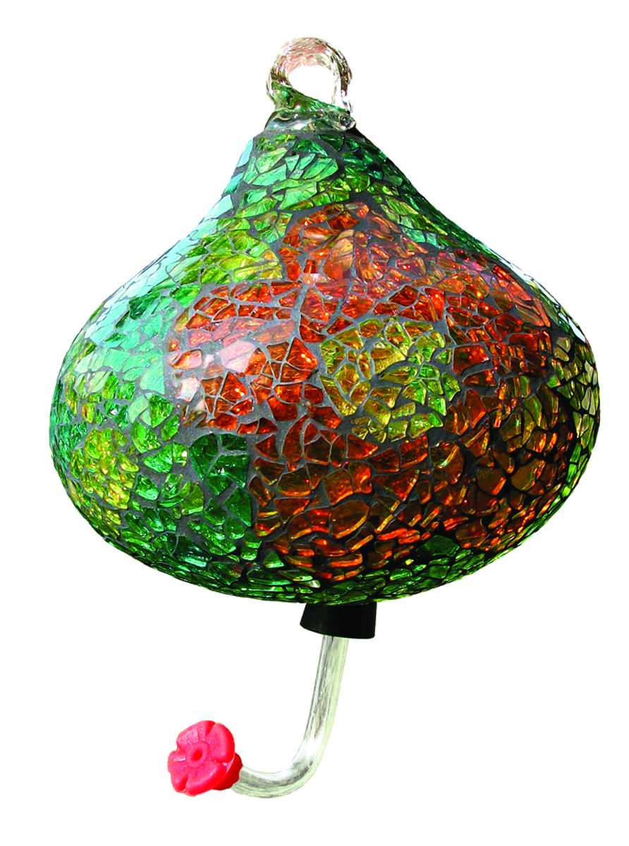 TEARDROP MOSAIC GLASS HUMMINGBIRD FEEDER