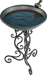 ORNATE METAL BIRD BATH