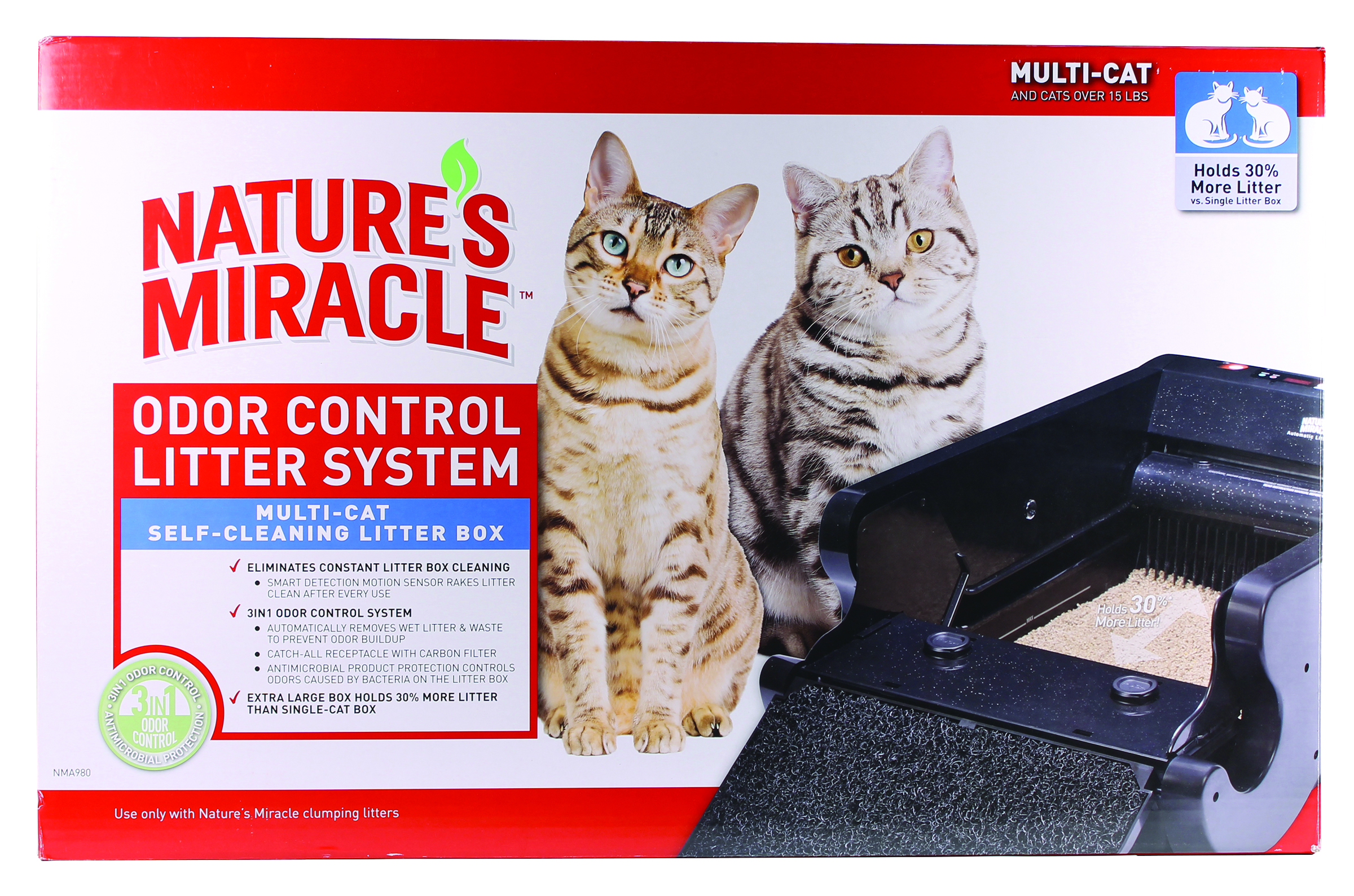 NATURES MIRACLE MULTI-CAT SELF-CLEANING LITTER BOX