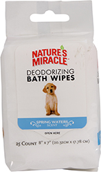 NATURES MIRACLE DEODORIZING BATH WIPES