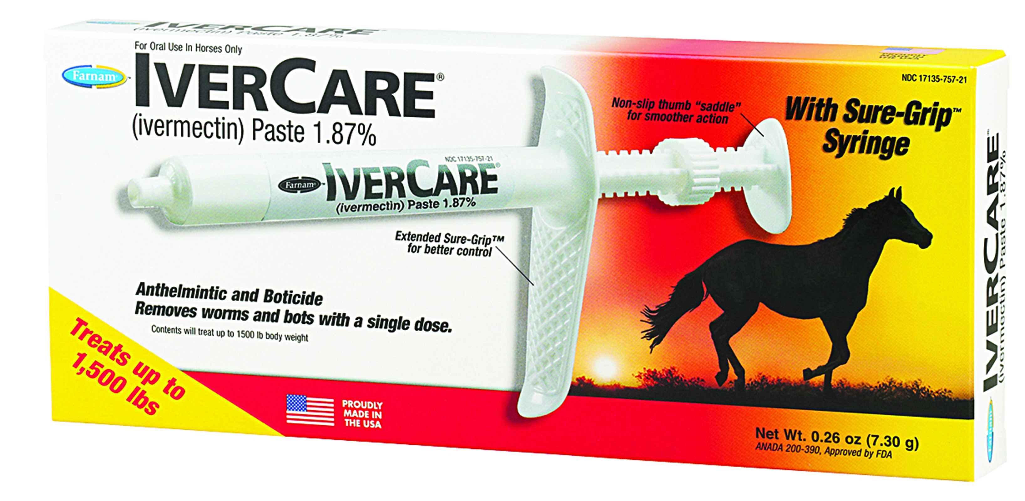 IVERCARE WORMER PASTE SYRINGE FOR HORSES