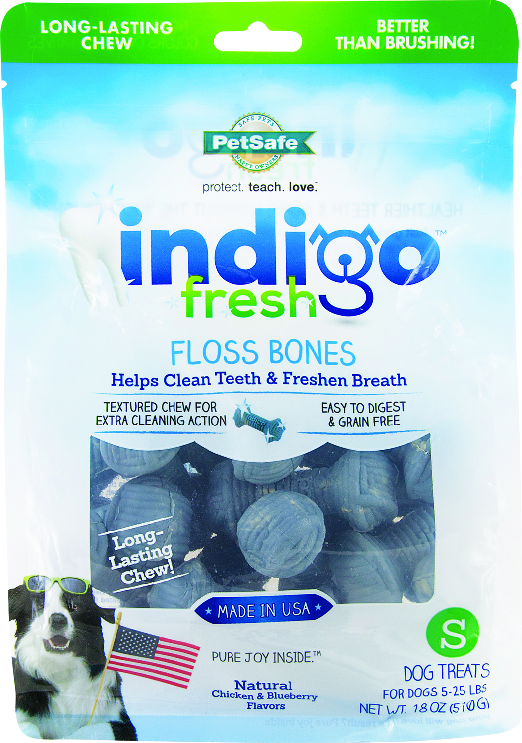 INDIGO FRESH FLOSS BONES DOG TREAT