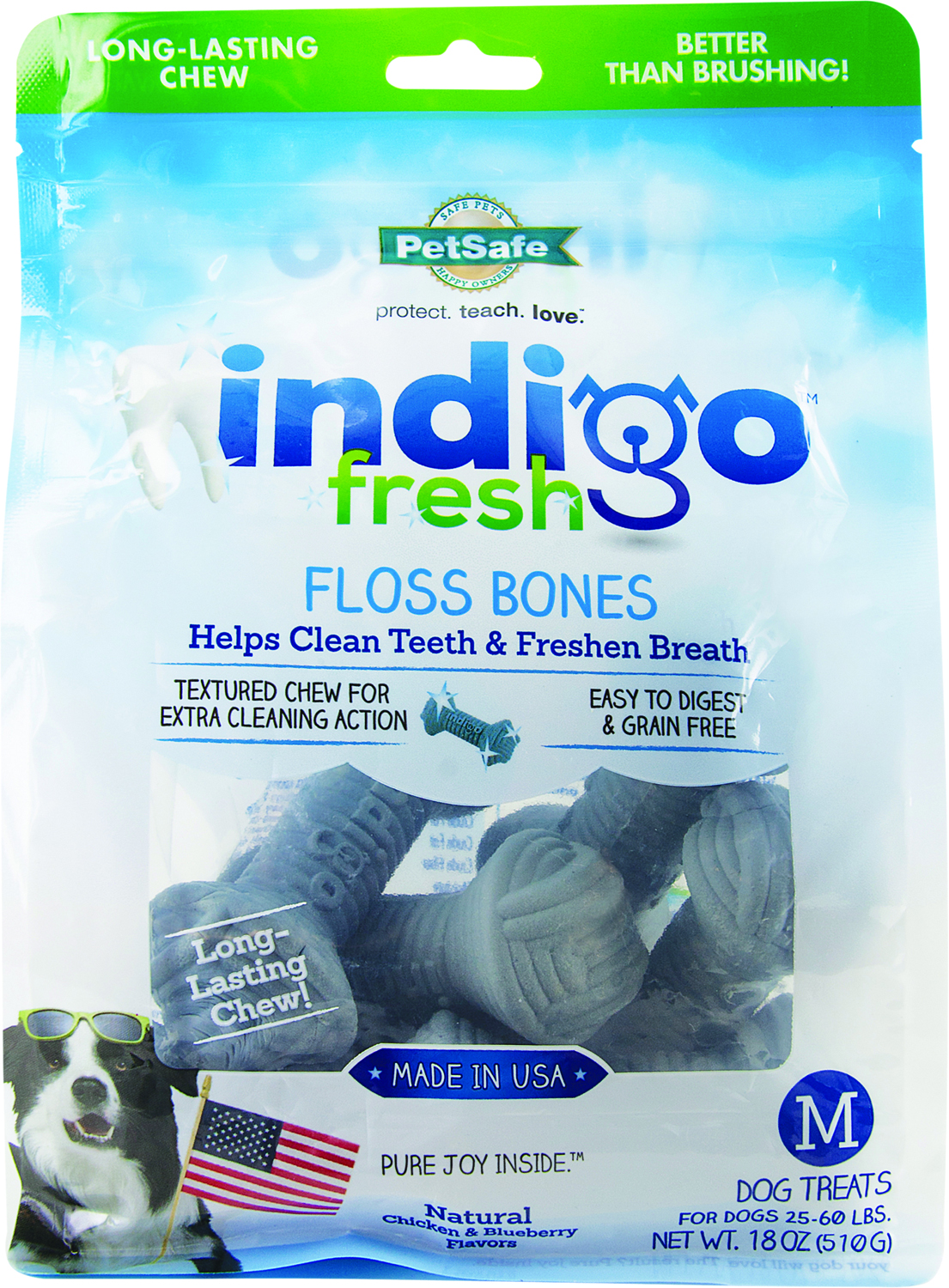 INDIGO FRESH FLOSS BONES DOG TREAT