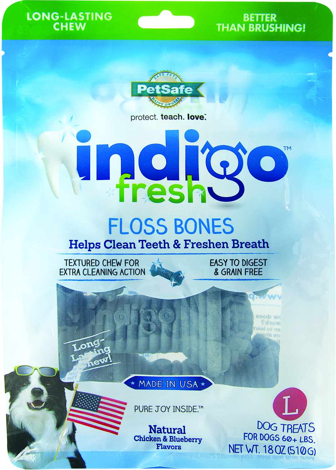 INDIGO FRESH FLOSS BONES DOG TREAT