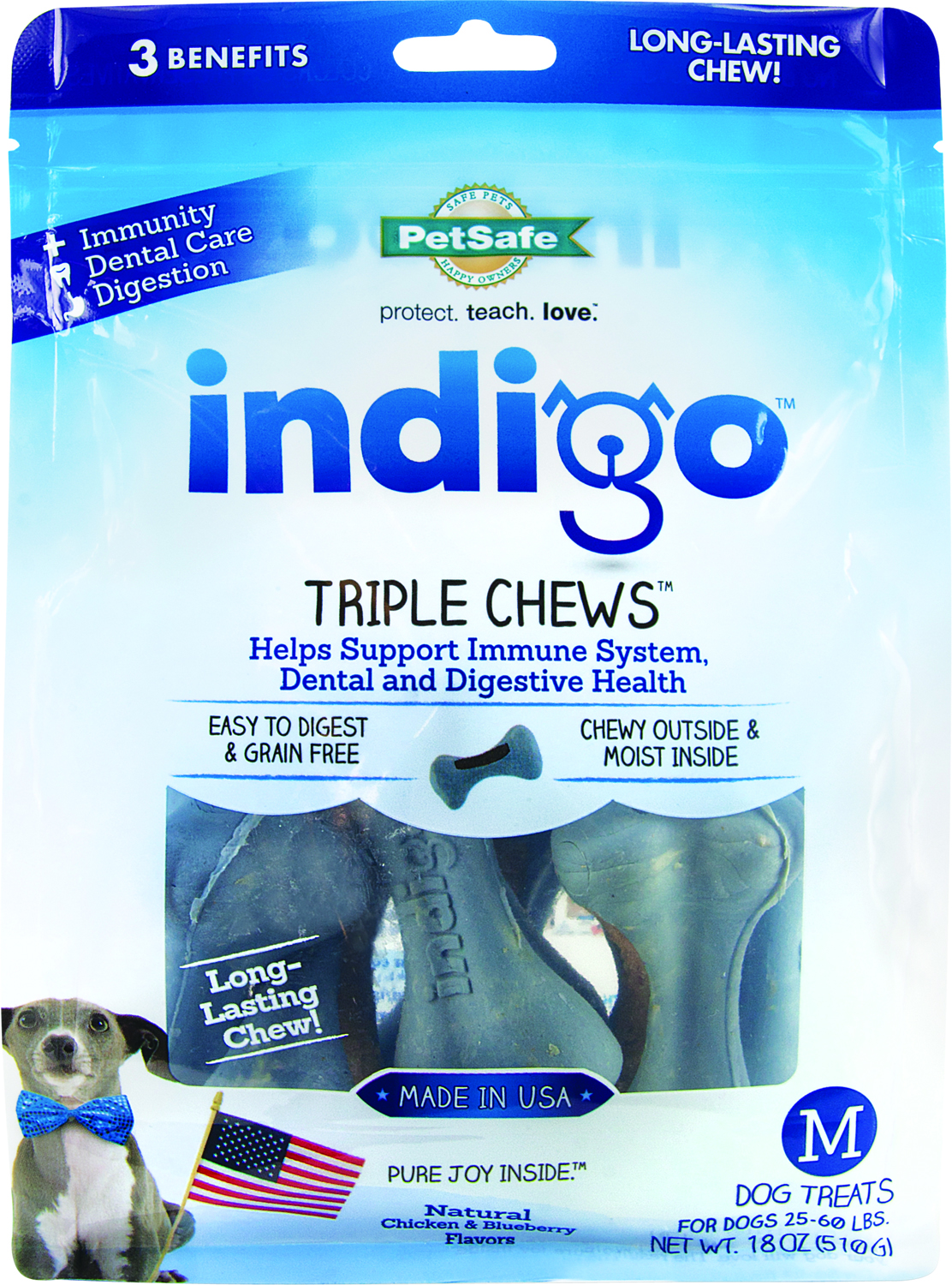 INDIGO TRIPLE CHEWS DOG TREAT