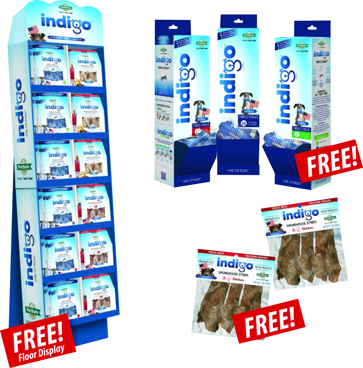INDIGO SMOKEHOUSE STRIPS & TRIPLE CHEWS DOG TREATS