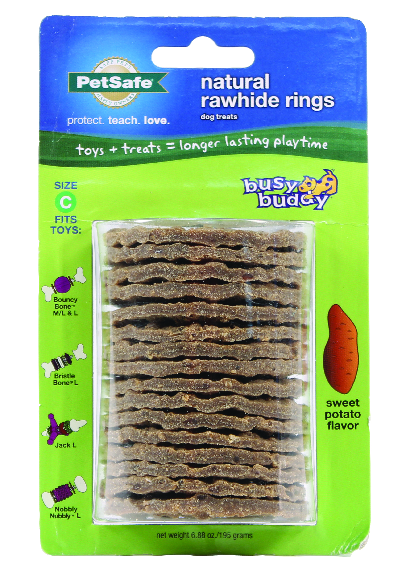 BUSY BUDDY NATURAL RAWHIDE RINGS