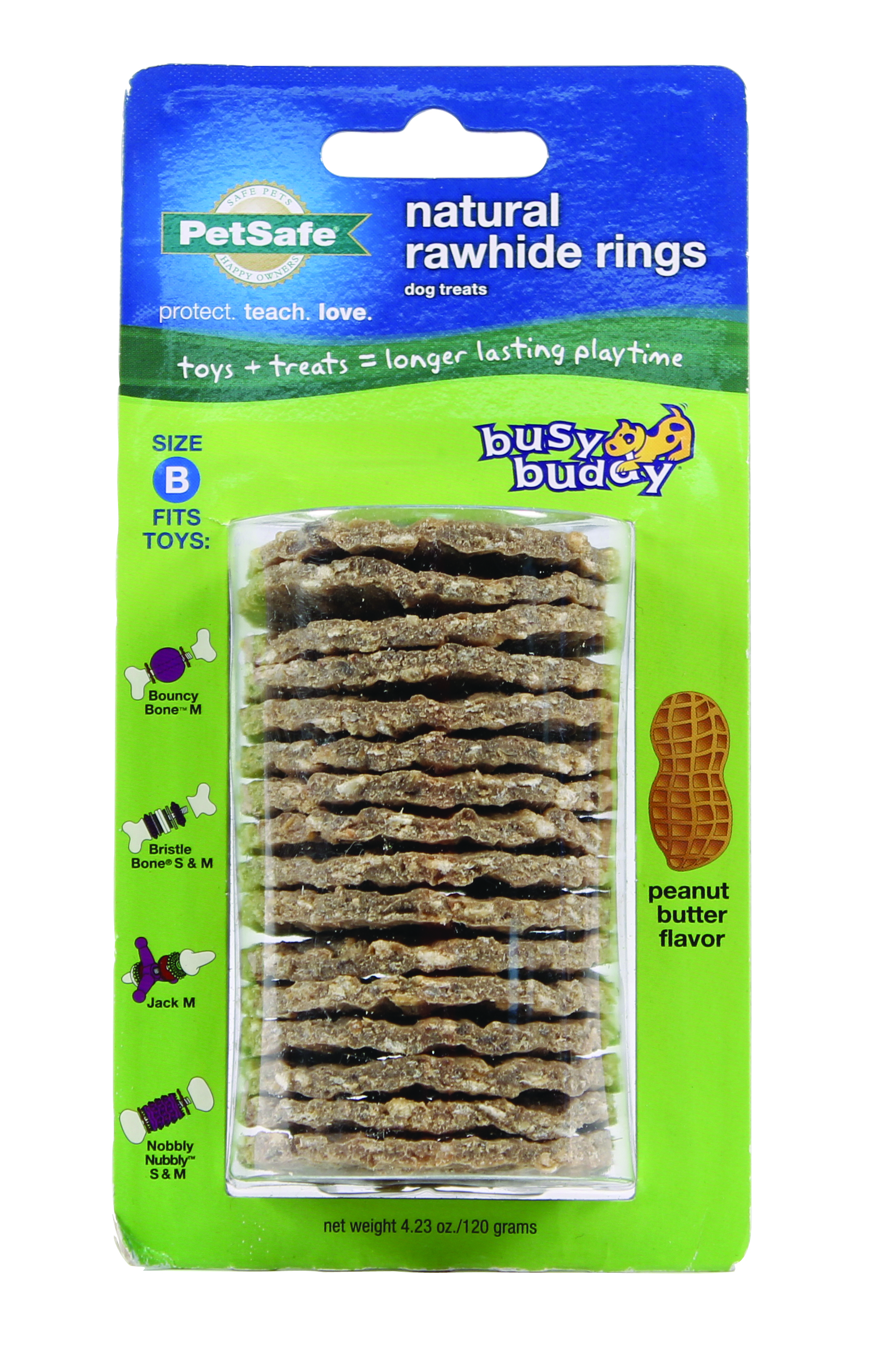 BUSY BUDDY NATURAL RAWHIDE RINGS