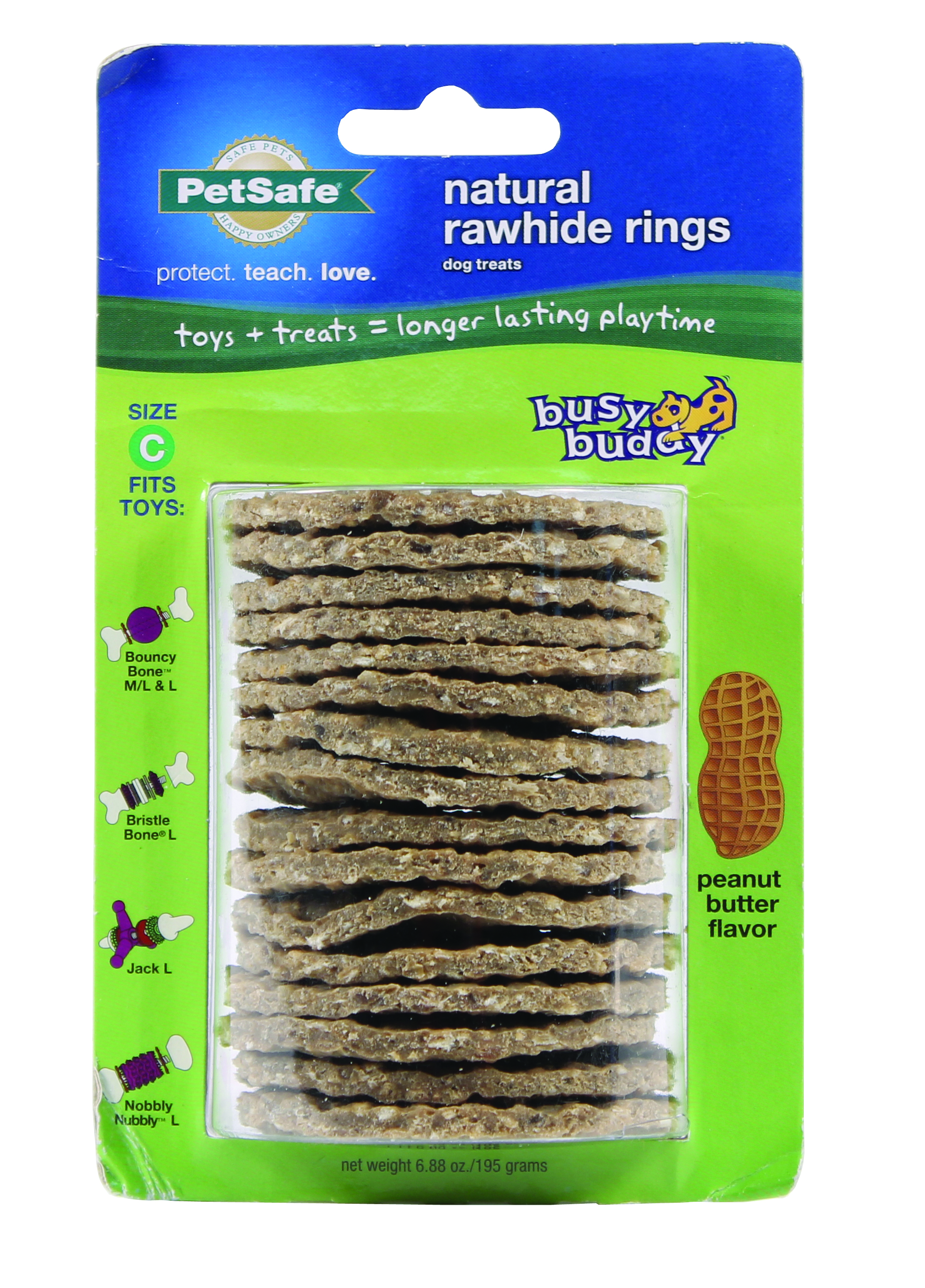 BUSY BUDDY NATURAL RAWHIDE RINGS