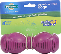 BUSY BUDDY SQUEAK  N TREAT OOGA DOG TOY