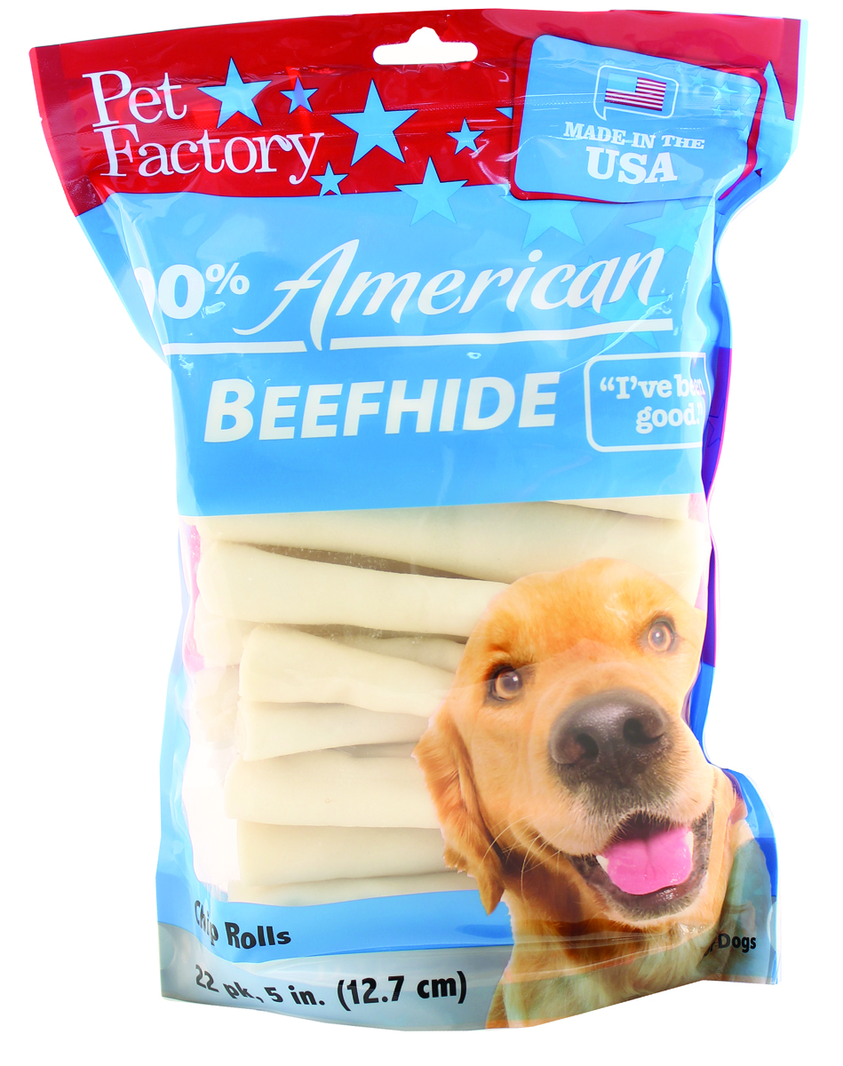 100% AMERICAN BEEFHIDE CHIP ROLLS DOG CHEW