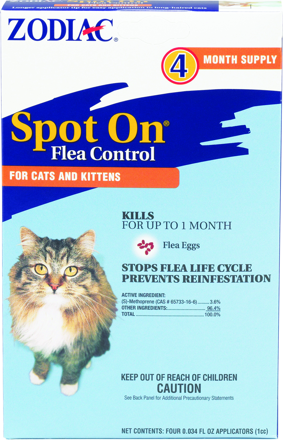 ZODIAC SPOT ON CATS 1CC 4PK