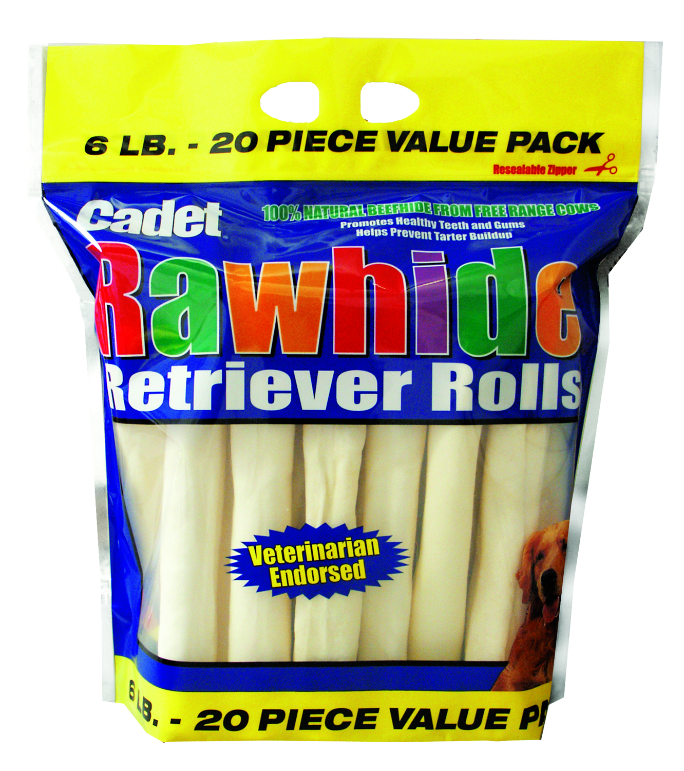 Wholesome Retriever Roll Rawhide Treat - 20/Pk.