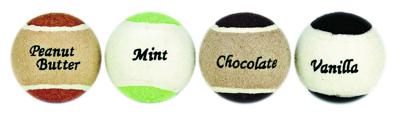 Yummy Ball Flavored Dog Toy - Assorted 4/Pk.