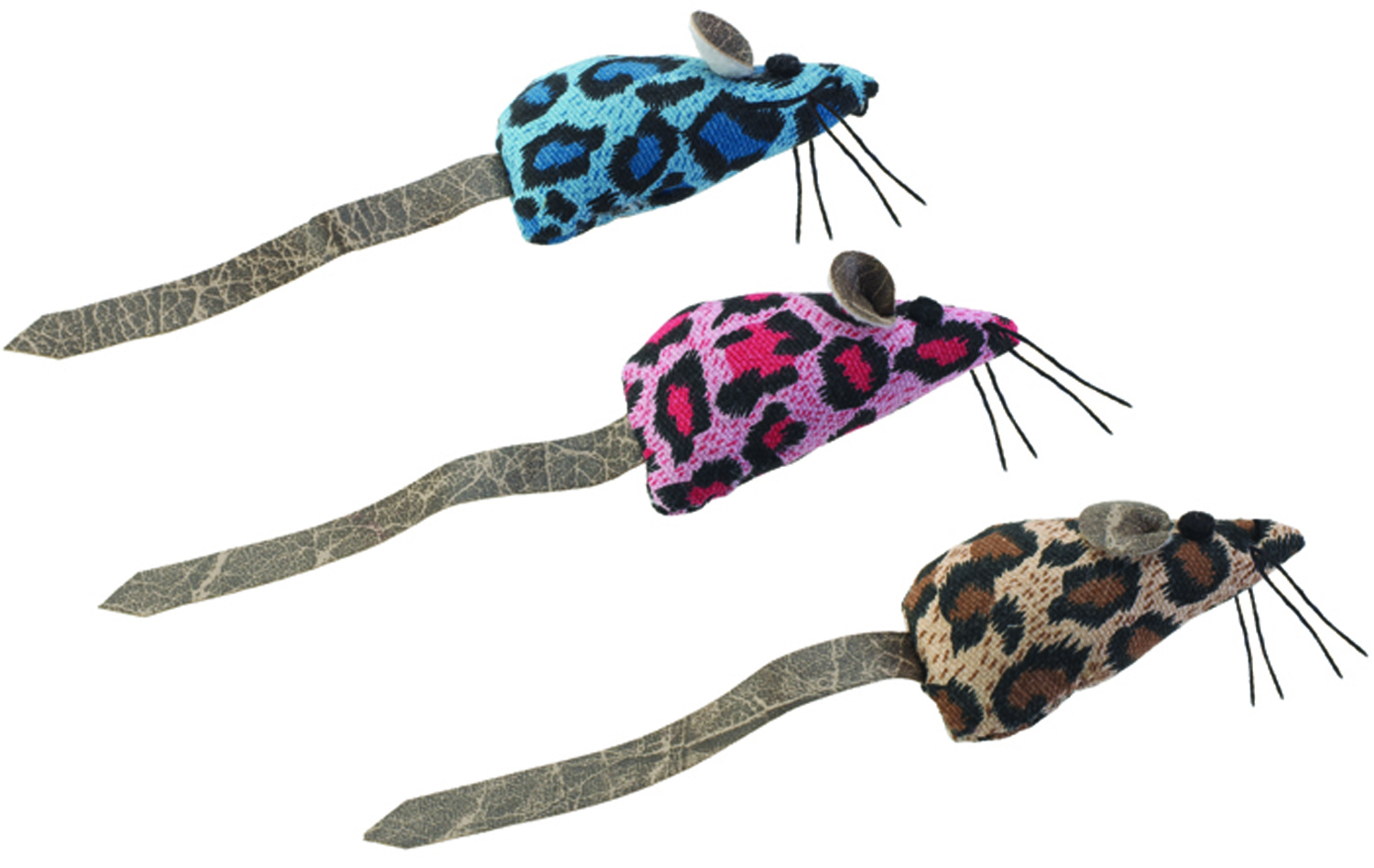 PLUSH CRAZY SPOTS MICE WITH CATNIP