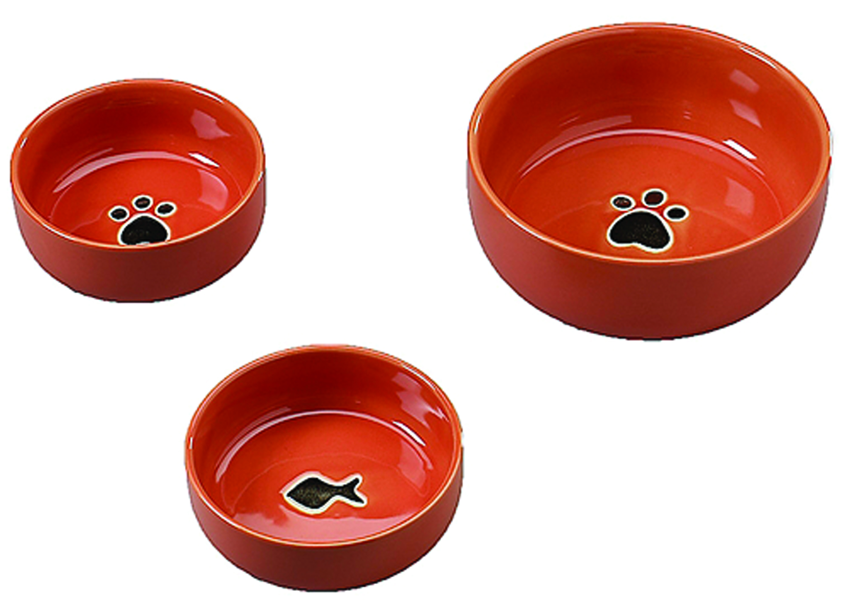 5" Ceramic Wide Rim Dog Dish - Tiger Design