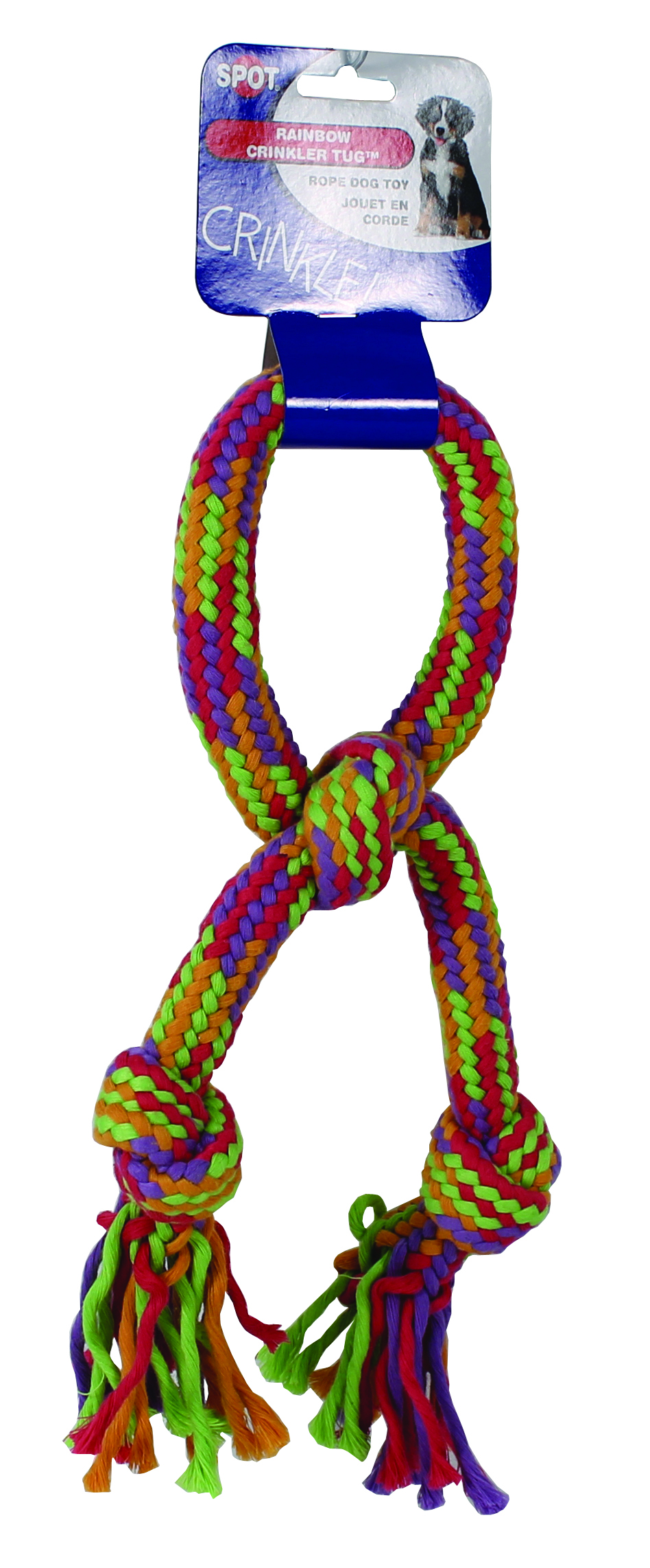 SPOT RAINBOW CRINKLER ROPE KNOTTED TUG