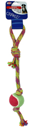 SPOT CRINKLER ROPE TUG WITH TENNIS BALL