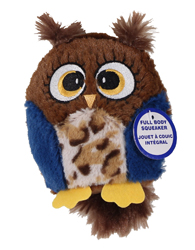 SPOT HOOTS OWL PLUSH SQUEAKER DOG TOY