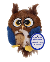 SPOT HOOTS OWL PLUSH SQUEAKER DOG TOY