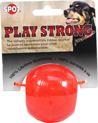 PLAY STRONG RUBBER BALL DOG TOY