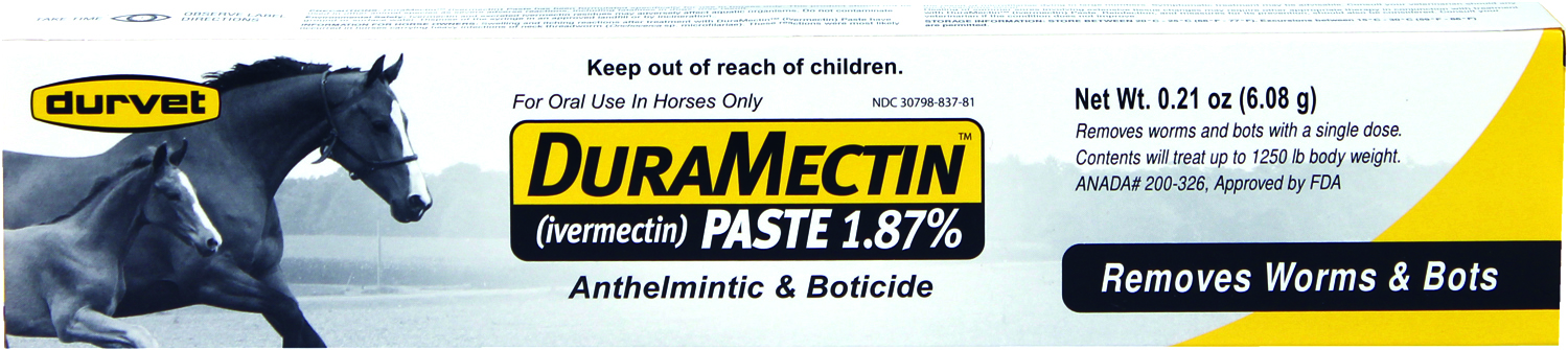 DURAMECTIN IVERMECTIN PASTE 1.87% FOR HORSES