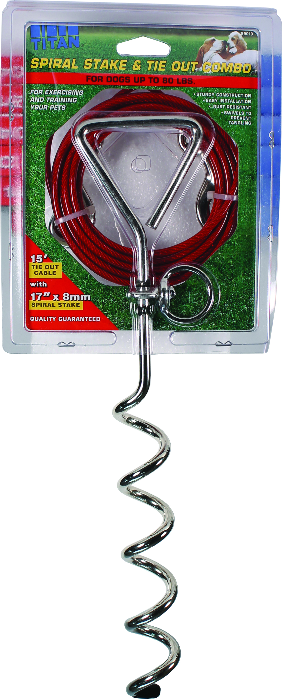 TITAN SPIRAL STAKE & TIE OUT COMBO