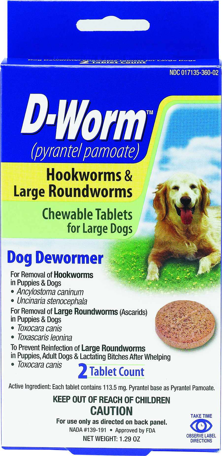 D-Worm Wormer Chews - Large Dogs - 2 Tablets
