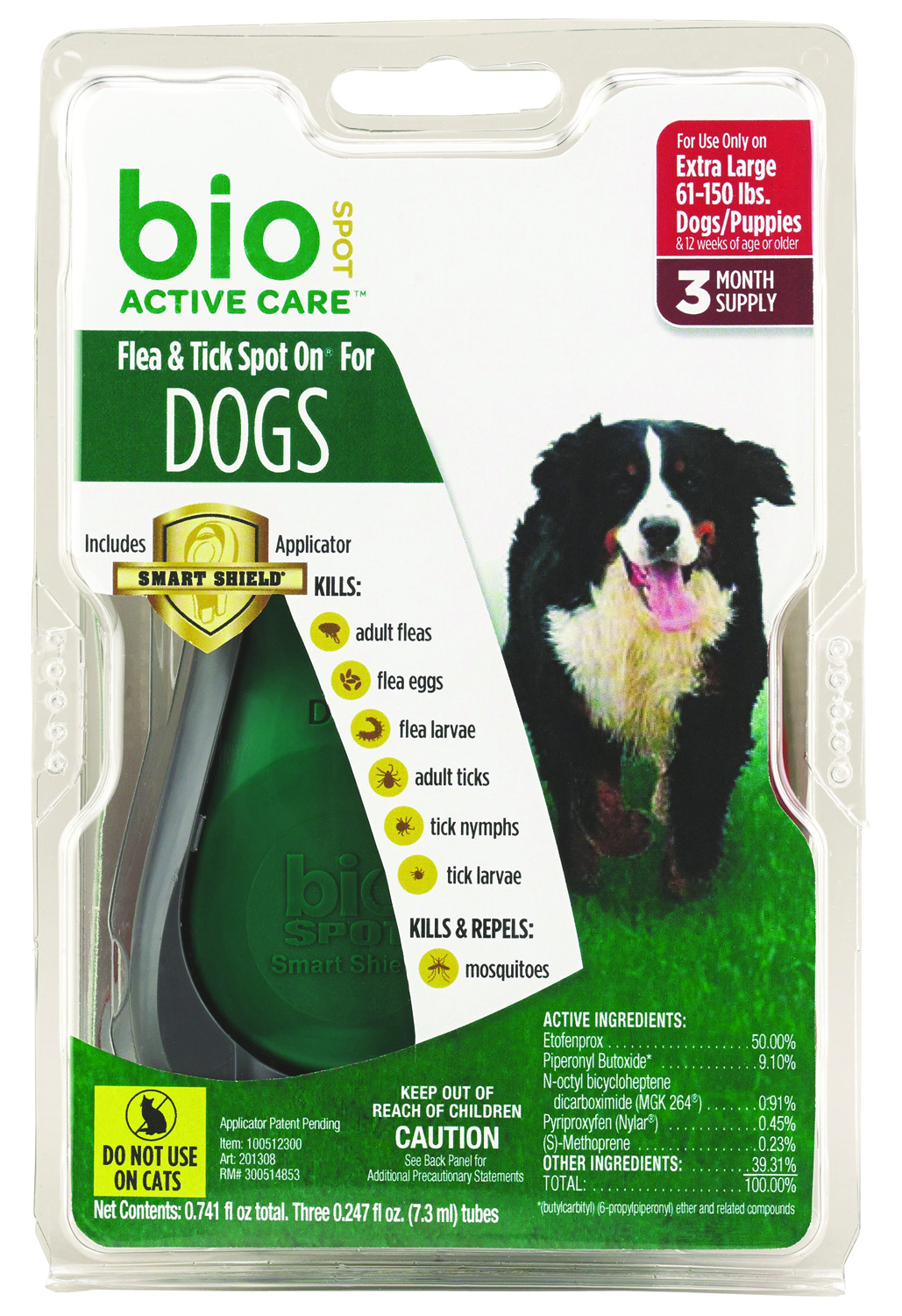 BIO SPOT ACTIVE CARE FLEA&TICK SPOT DOG WITH APPL