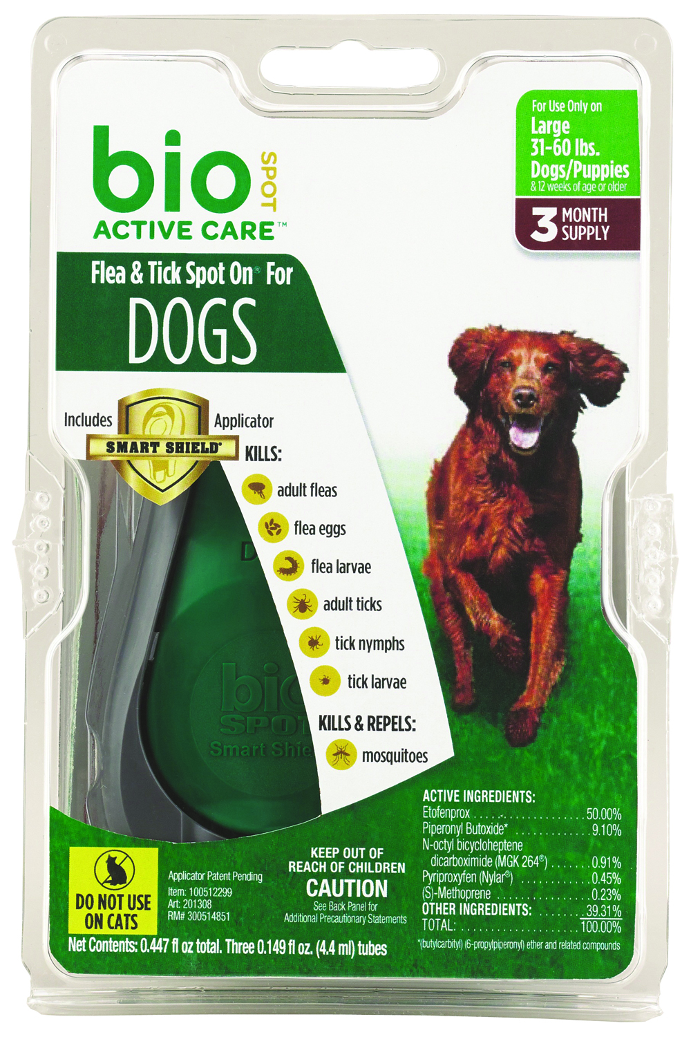 BIO SPOT ACTIVE CARE FLEA&TICK SPOT DOG WITH APPL