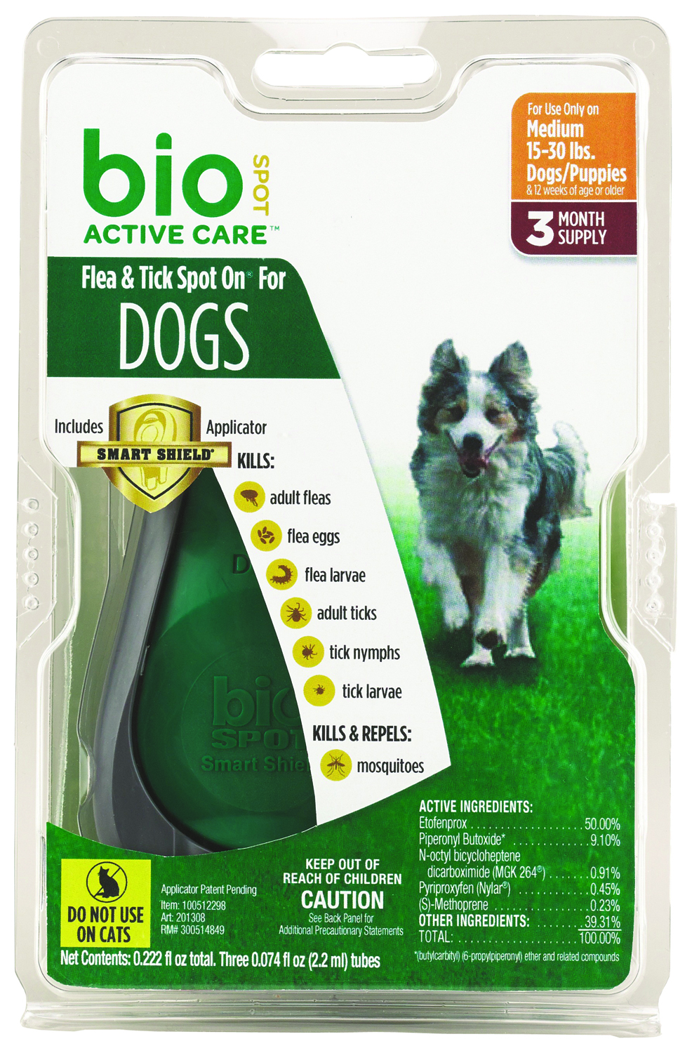 BIO SPOT ACTIVE CARE FLEA&TICK SPOT DOG WITH APPL