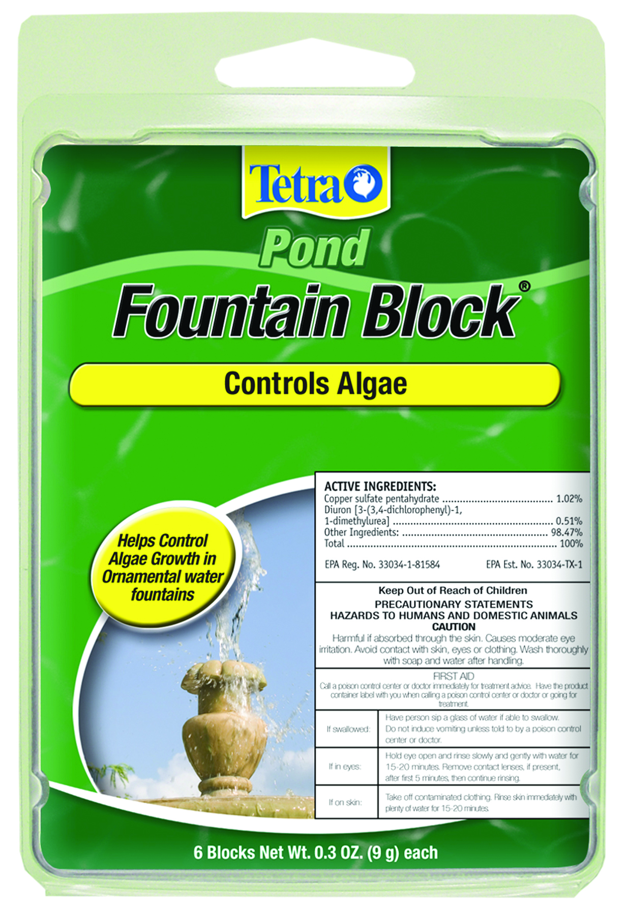 FOUNTAIN BLOCK ALGAE CONTROL