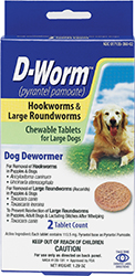 D-Worm Wormer Chews - Large Dogs - 2 Tablets