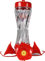 GLASS SWIRL HUMMINGBIRD FEEDER